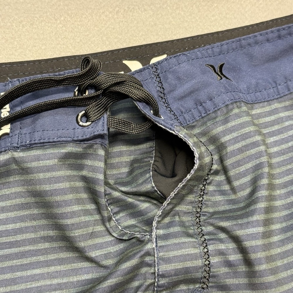 Hurley Phantom Board Shorts Mens 34 Blue Orange Striped Surf Swim‎ Trunks Beach - Picture 14 of 17